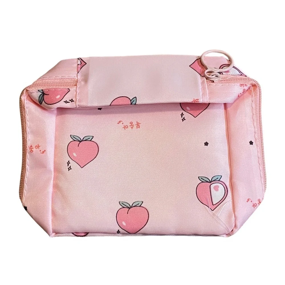 FREE W/ ANY PURCHASE $15+ Mini Cartoon Hearts Cube Travel Cosmetic Wash Bag Pink - Picture 2 of 9